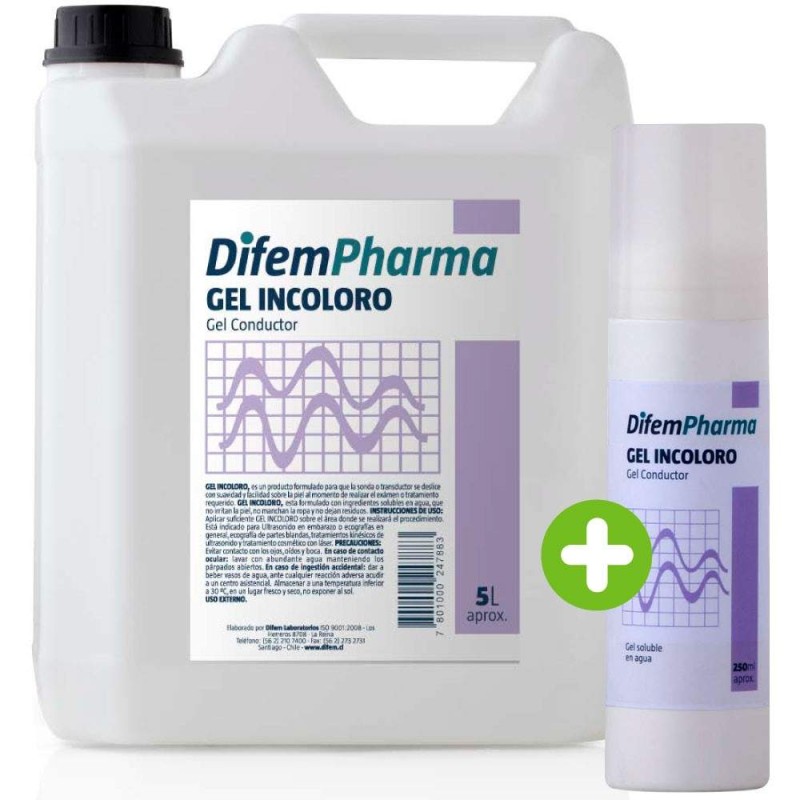 Gel Conductor Incoloro 5Lt + 250ml Difem Pharma