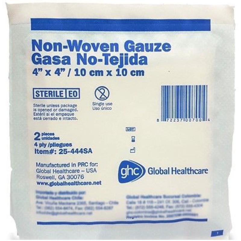 Gasa estéril curación 10 x 10 cm Global Healthcare