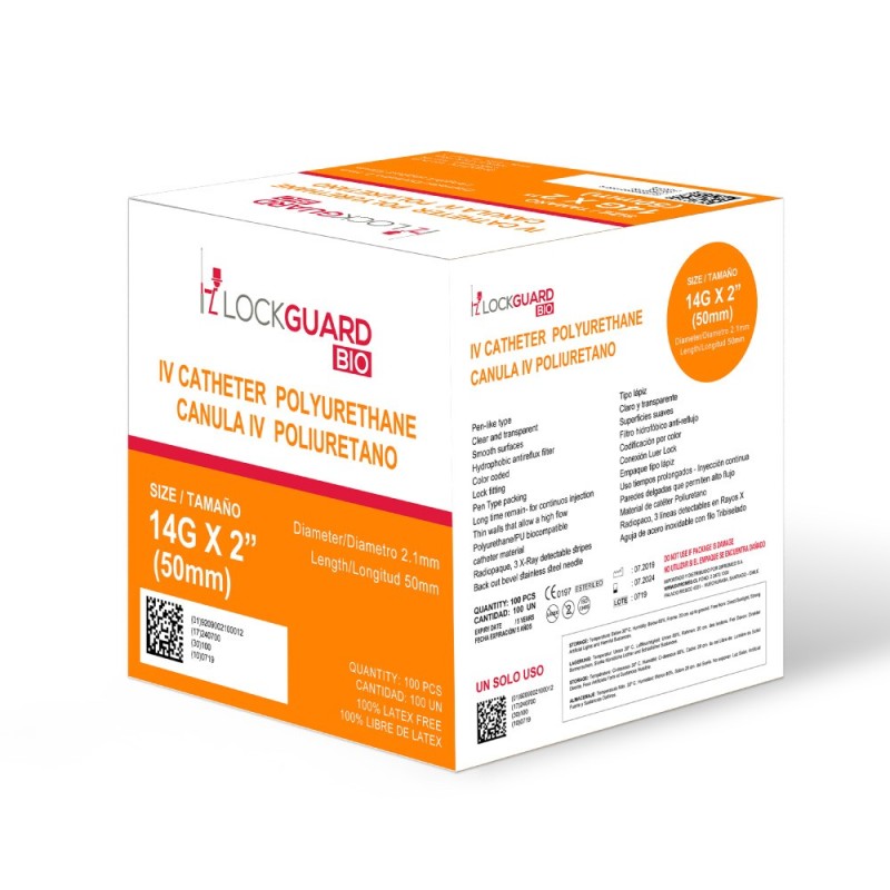 Catéter Intravenoso IV PU Lockguard