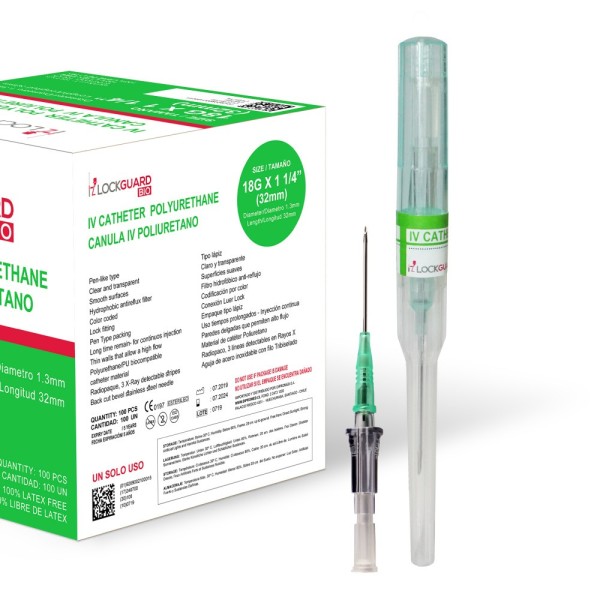 Catéter Intravenoso IV PU Lockguard