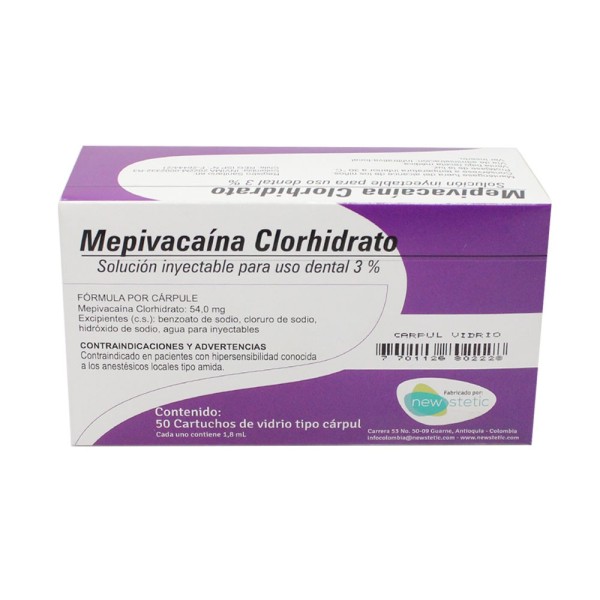 Anestesia Dental Mepivacaína 3% New Stetic