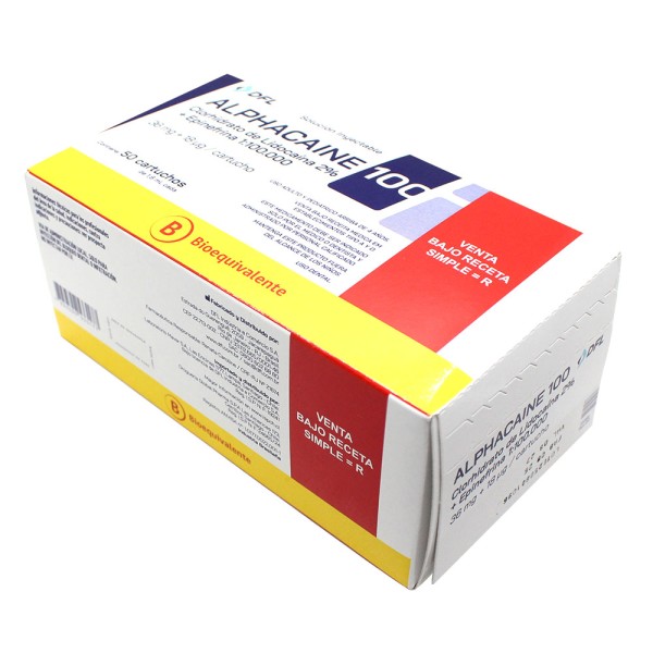 Anestesia Dental Lidocaína 2% Alphacaine 1:100.000 Nova DFL