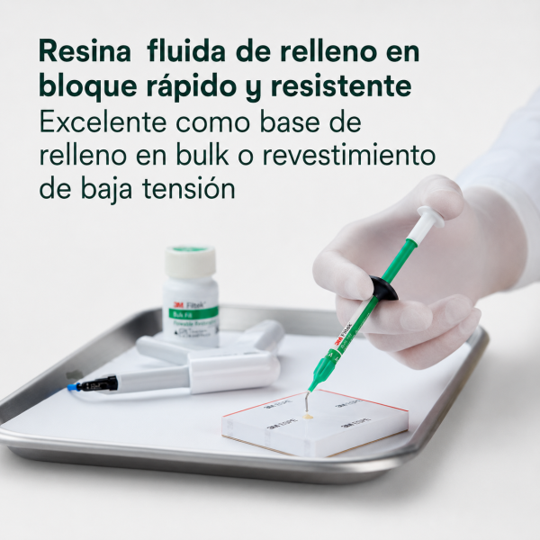 Resina fluida 3M Filtek Bulk Fill Flowable para base de relleno o revestimiento dental