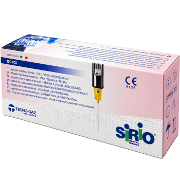 Aguja Cárpule Corta 30G x 7/8 pulgadas Sirio Italy caja de 100 unidades