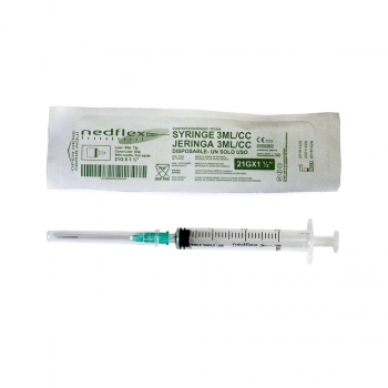 Jeringa 3CC con Aguja 21G X 1 ½" Nedflex