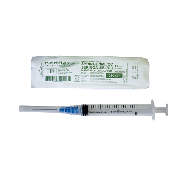 Jeringa 3CC con Aguja 23G X 1" Nedflex