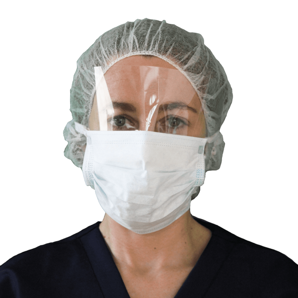 Mascarilla visor 3 pliegues con amarras Vitta